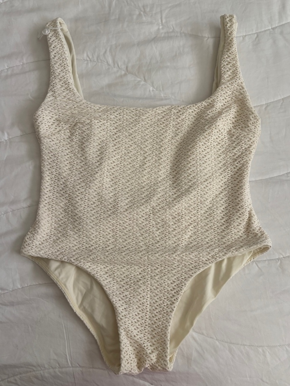 Monday Swimwear Ivory Crochet One piece